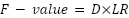 F-value formula: F-value = D x LR