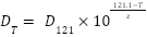 D-value at temperature T: DT = D121 x 10^((121.1-T)/z)