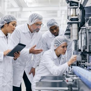 Engineers troubleshooting a production machine during an emergency call-out